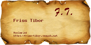 Friss Tibor névjegykártya